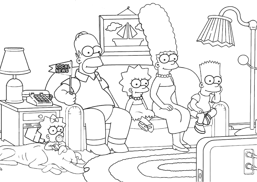 Симпсоны смотрят телевизор